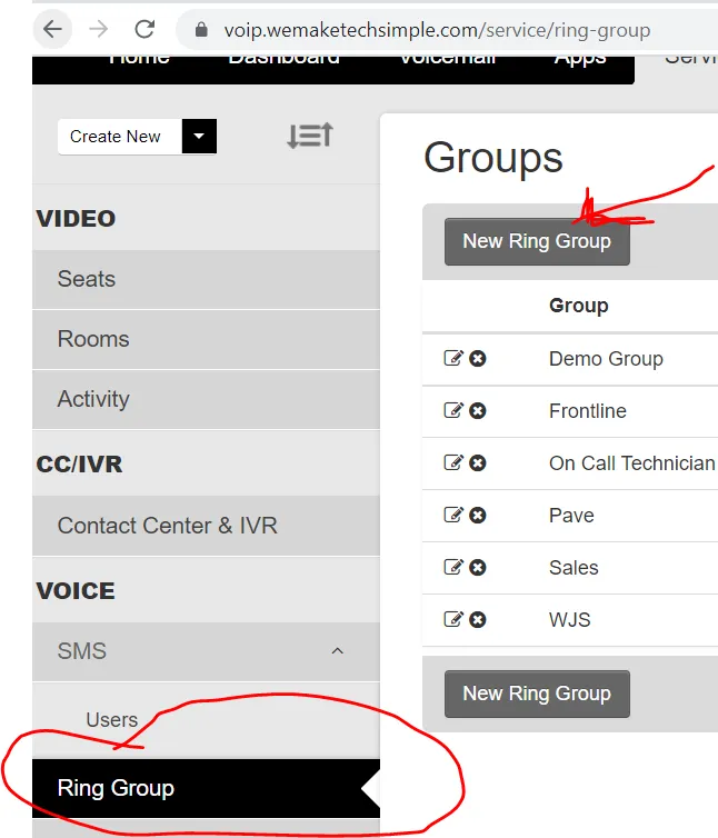 Ring Group Settings